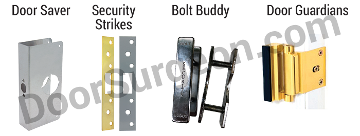 door saver home door edge repair product, security strike, door frame repair and security, bolt buddy man door and frame security and repair Chestermere